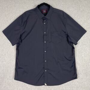 UNTUCKit Shirt Mens XXL Black Gironde Short Sleeve Nylon Button Up 2XL